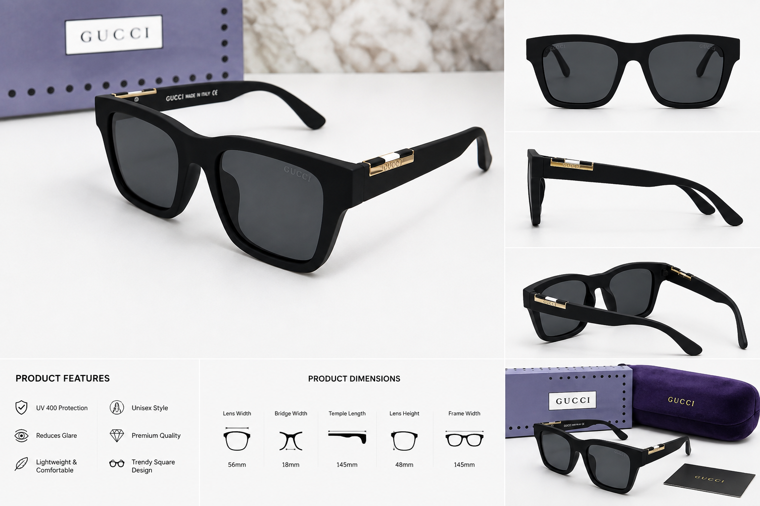 Gucci shine sunglass with box